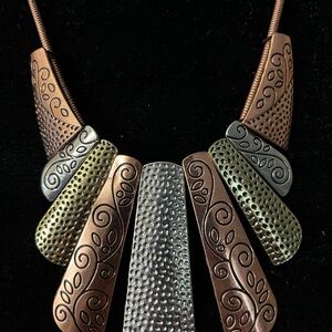 Chico's Copper and Silver Statement Necklace